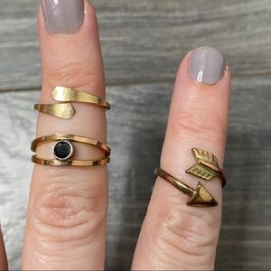 🌈 set of 3 gold rings